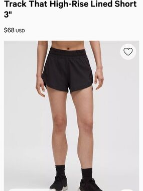 lululemon athletica Black Track That Shorts 3” Size 4